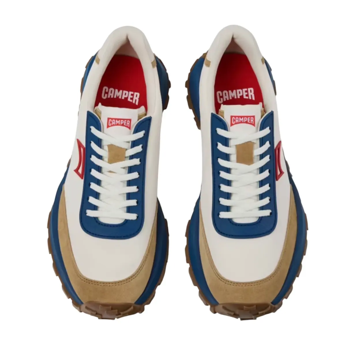 Sneakers in tessuto e pelle nabuk multicolore - immagine 2